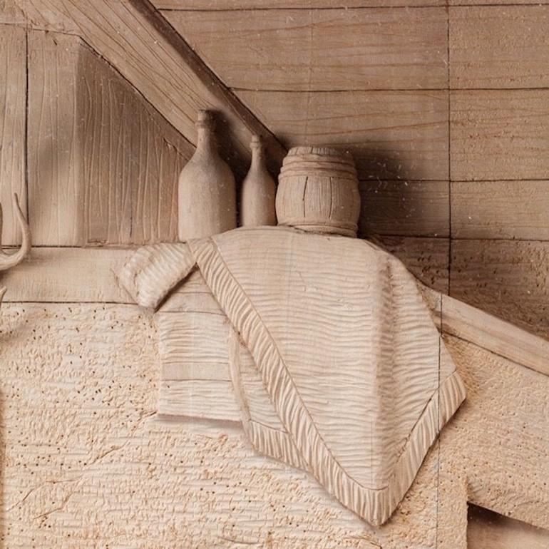 19th Century Walnut-Framed Tyrolean Lime-Wood Carving In Good Condition In Lymington, Hampshire