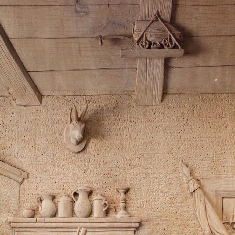 Late 19th Century 19th Century Walnut-Framed Tyrolean Lime-Wood Carving