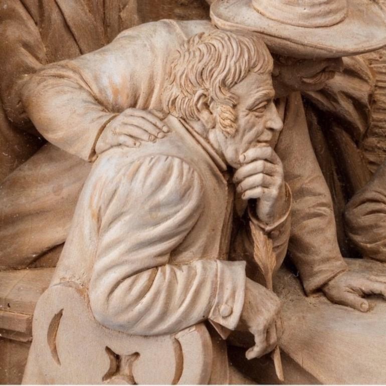 19th Century Walnut-Framed Tyrolean Lime-Wood Carving 3