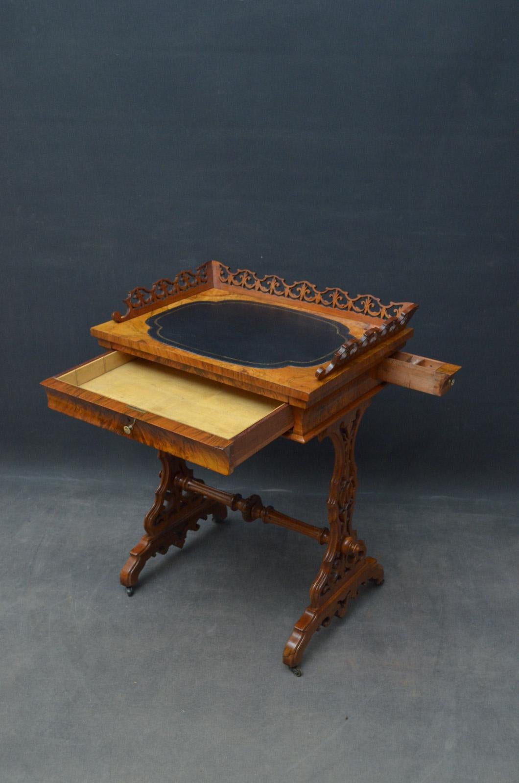 European 19th Century Walnut Games and Work Table For Sale