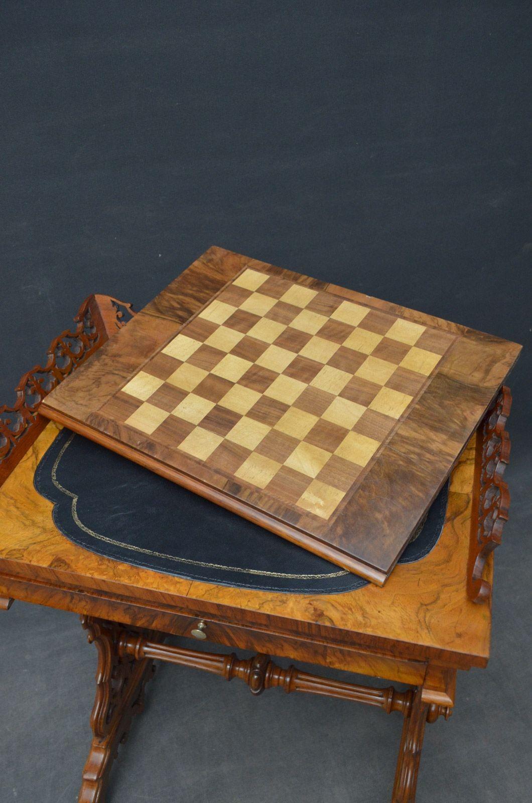 19th Century Walnut Games and Work Table For Sale 1