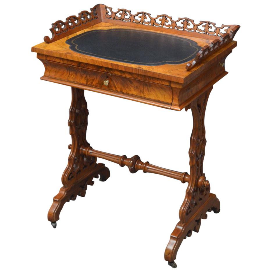 19th Century Walnut Games and Work Table