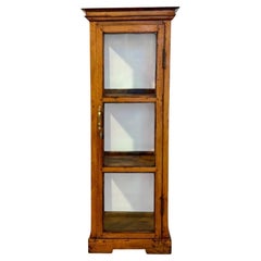 19. Jahrhundert Nussbaum Glas Display Marine Kabinett