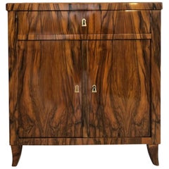 19th Century Walnut Grain Biedermeier Trumeau Commode