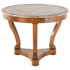 19th Century Walnut Guéridon with Marble Top