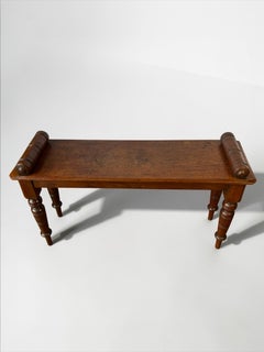 19th Century Walnut Hall Bench By Shoolbred & Co