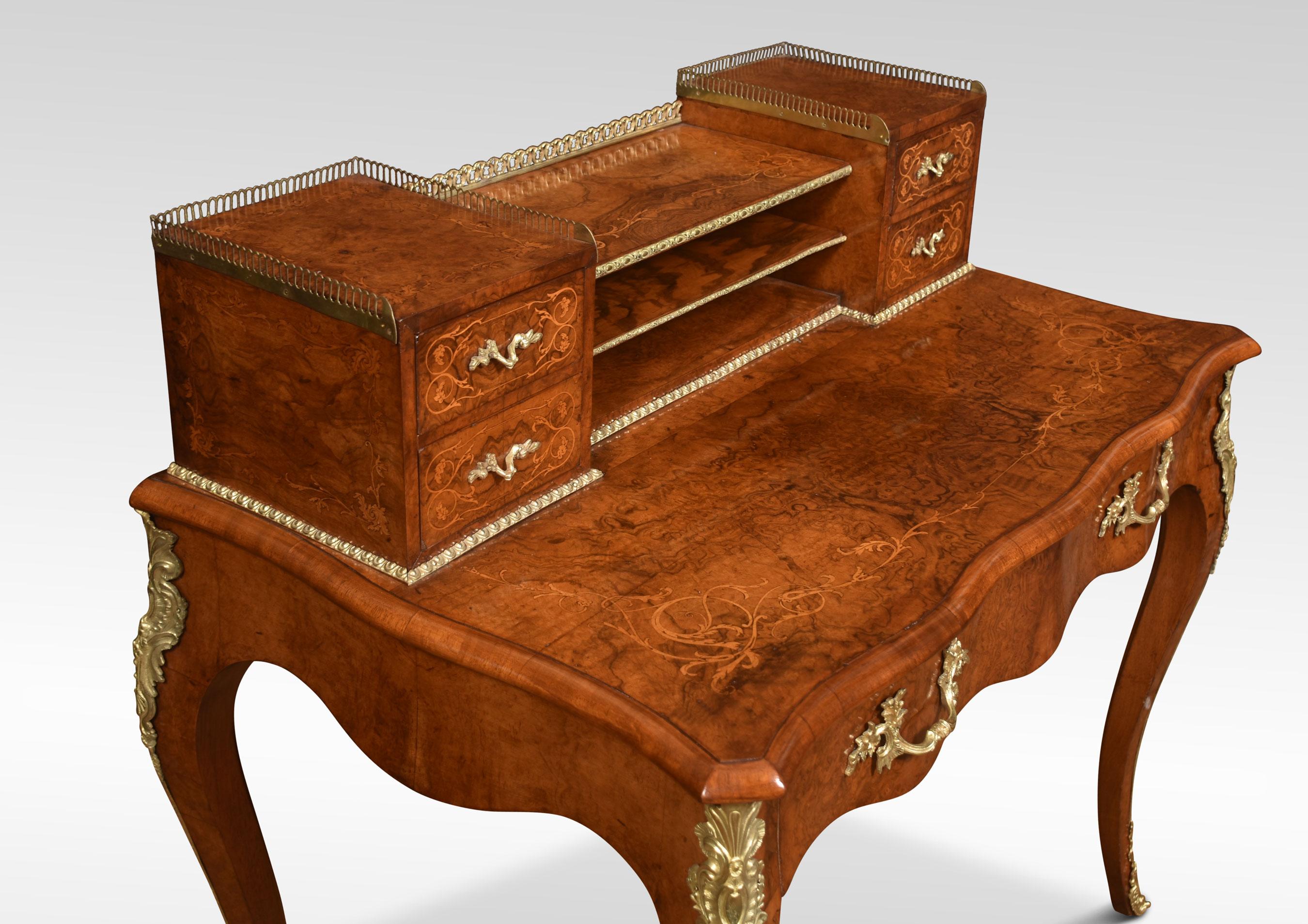 19th Century Walnut Inlaid Bonheur du Jour In Good Condition For Sale In Cheshire, GB