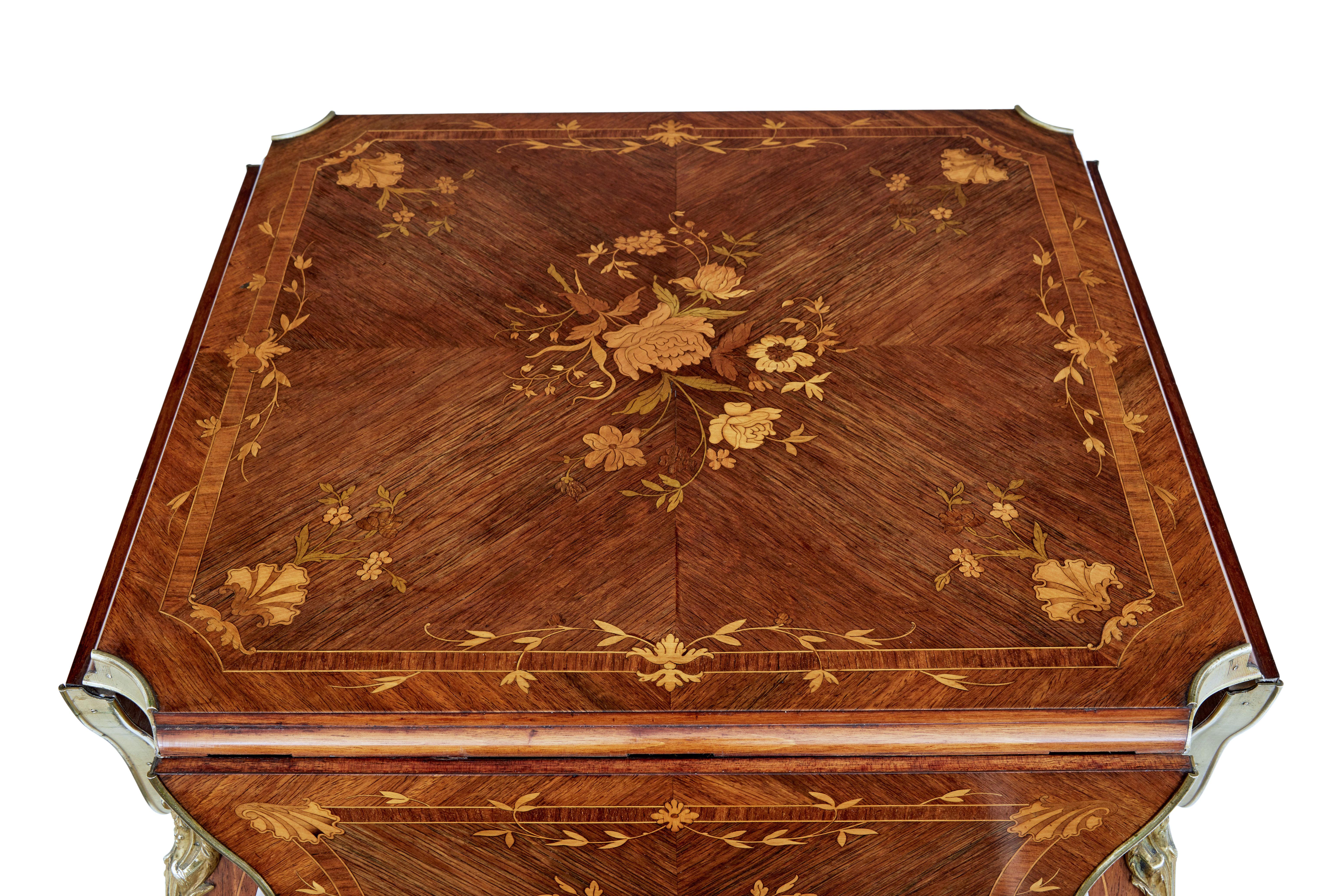 Inlay 19th Century Walnut Inlaid Envelope Drop-Leaf Occasional Table