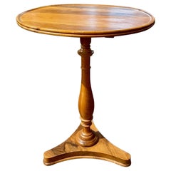 19th Century Walnut Italian Pedestal Side Table