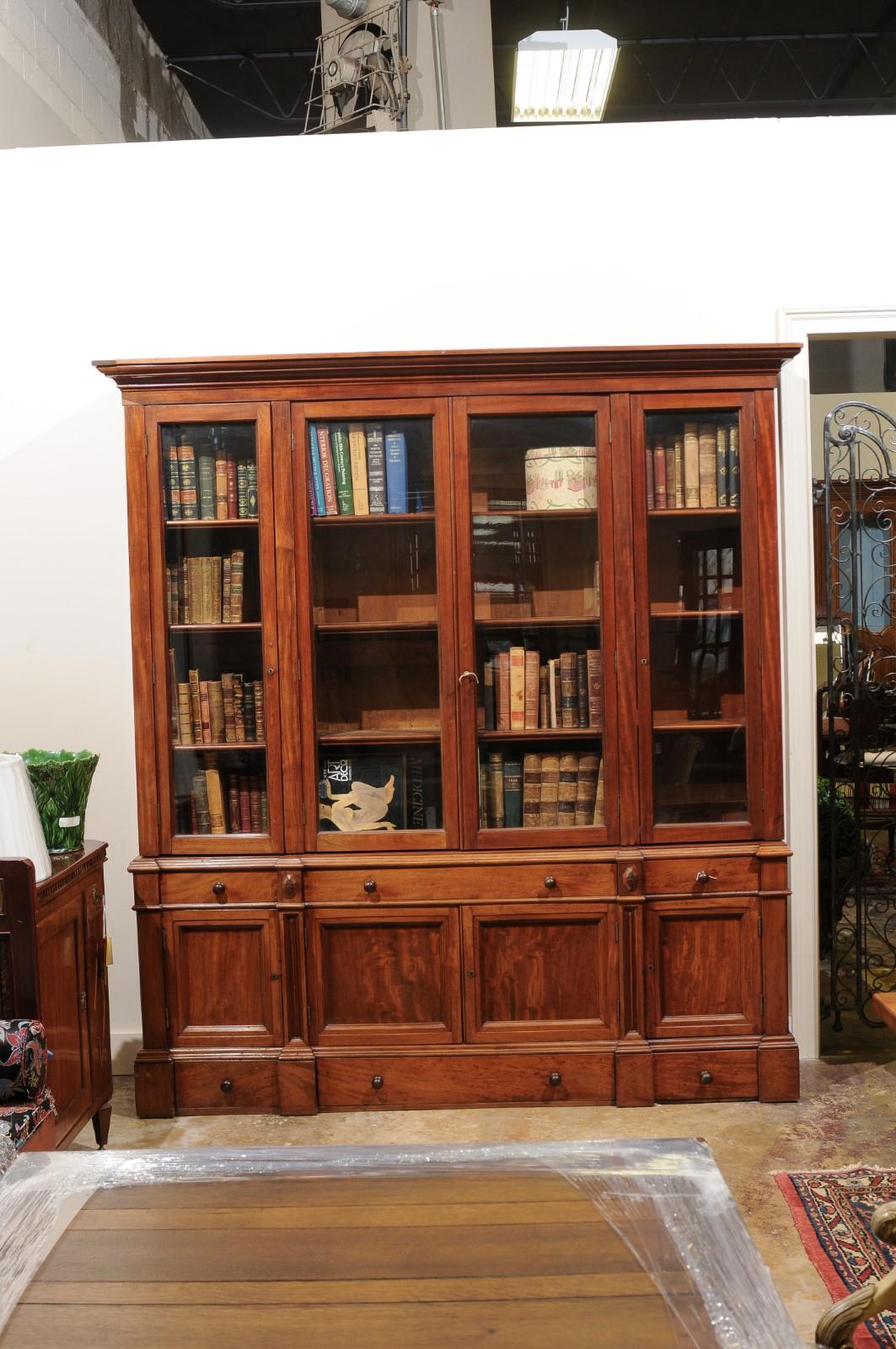 French 19th Century Walnut Louis Philippe Bookcase