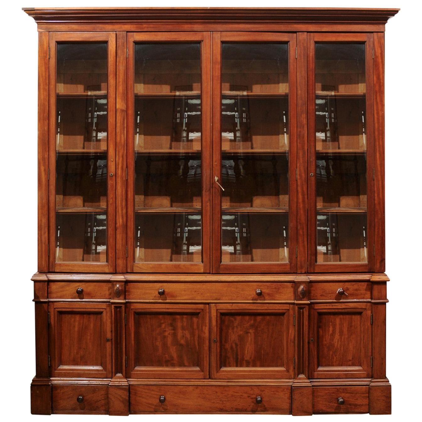19th Century Walnut Louis Philippe Bookcase