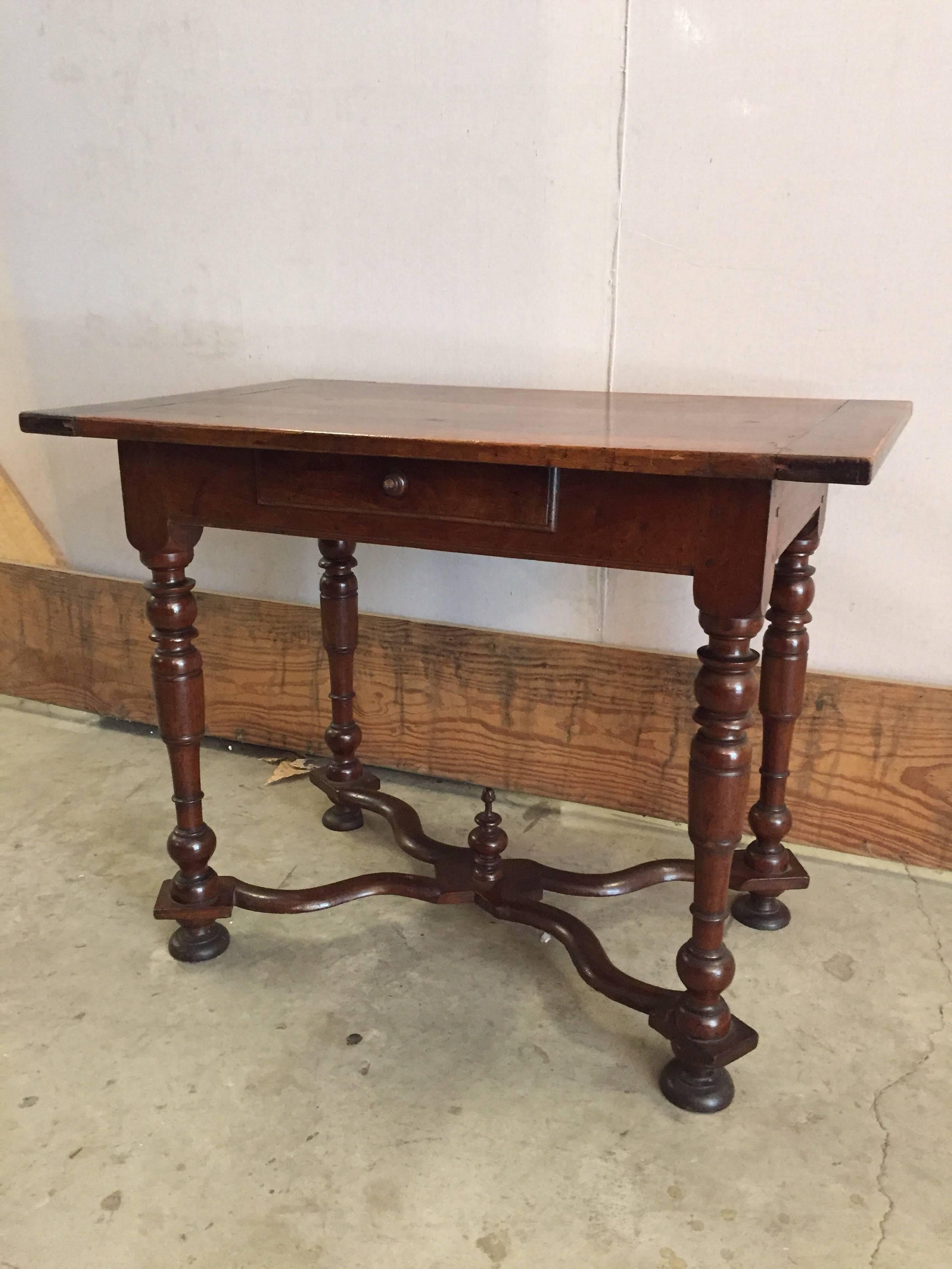 19th Century Walnut Louis XIV Table with One Drawer 2