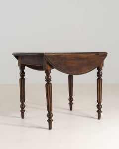 19th Century Walnut Louis XVI Style Drop Leaf Table In Original Patina