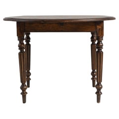 19th Century Walnut Louis XVI Style Drop Leaf Table In Original Patina