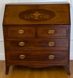 19th Century Walnut & Mahogany Drop Front Bureau Desk