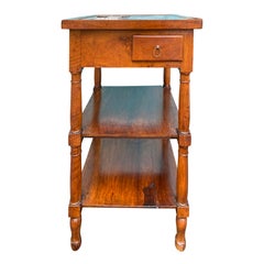 Antique 19th Century Walnut Marble Top Rafraichiossoir Table, 2 Bottle Holders
