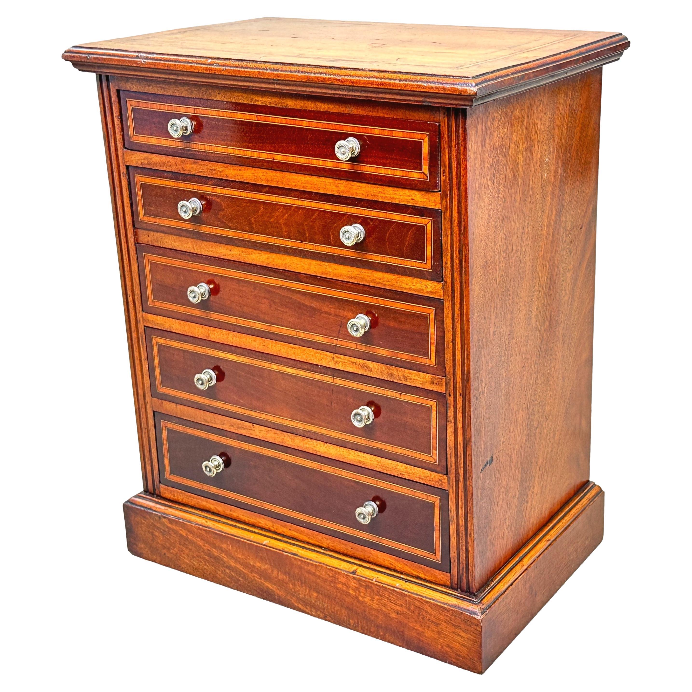 19th Century Walnut Miniature Chest For Sale