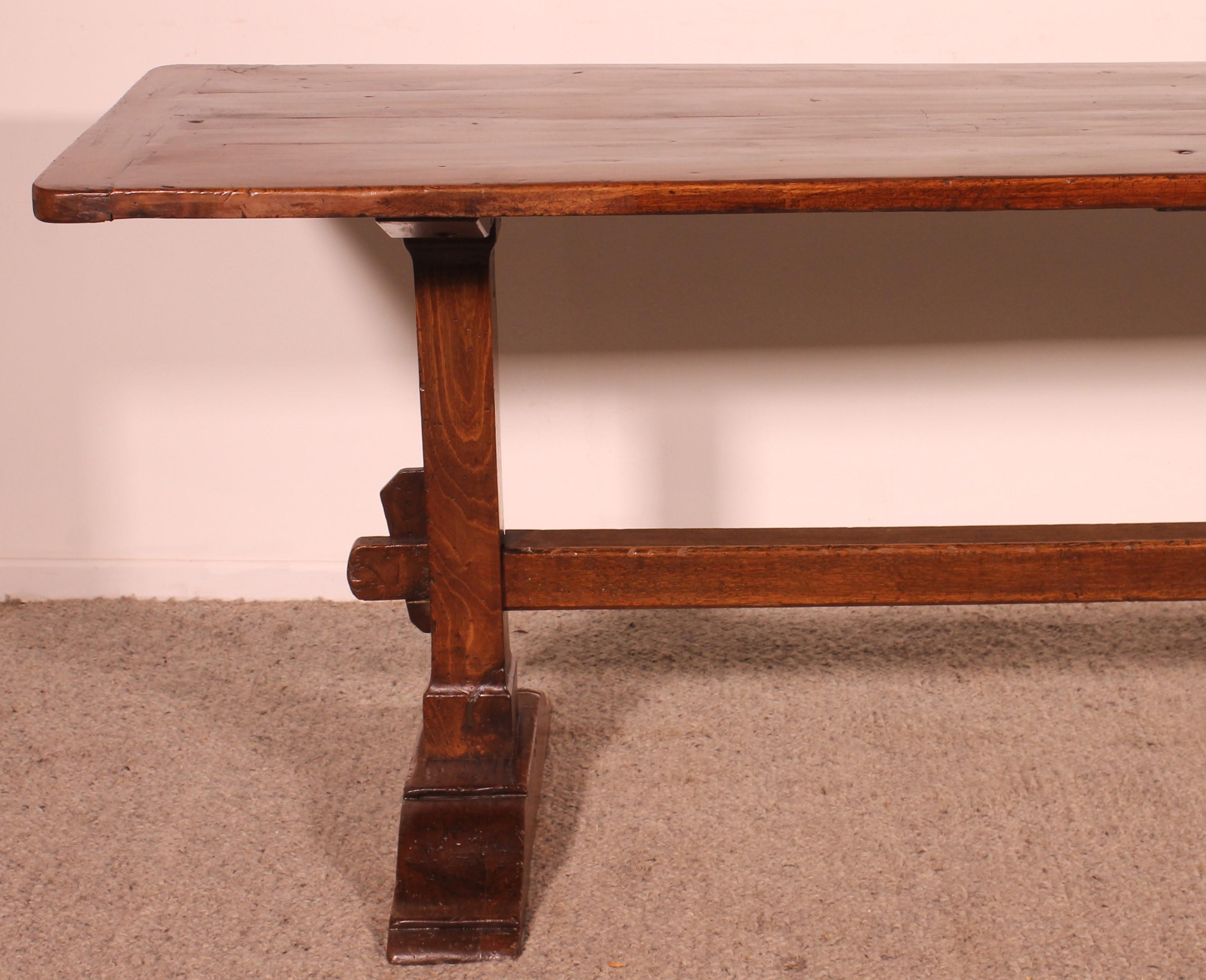 Louis XIII 19th Century Walnut Monastery Table For Sale