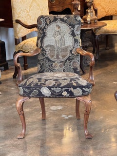 19th Century Walnut Needlepoint Armchair