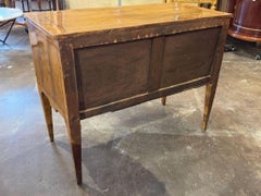 19th Century Walnut Neoclassical Inlaid 2 Drawer Table