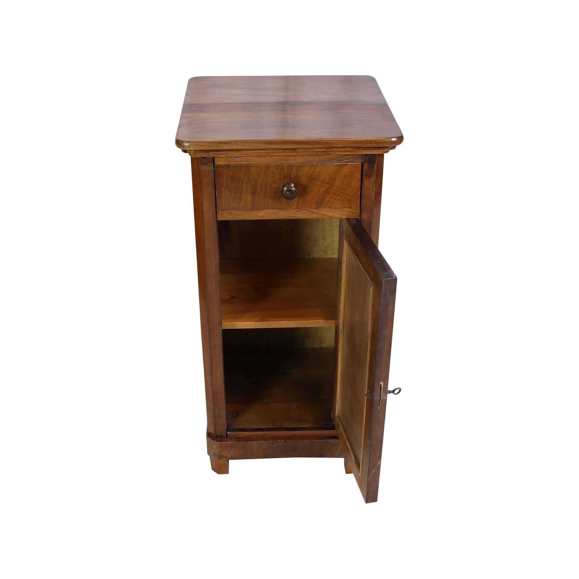 Polished 19th Century Walnut Nightstand For Sale