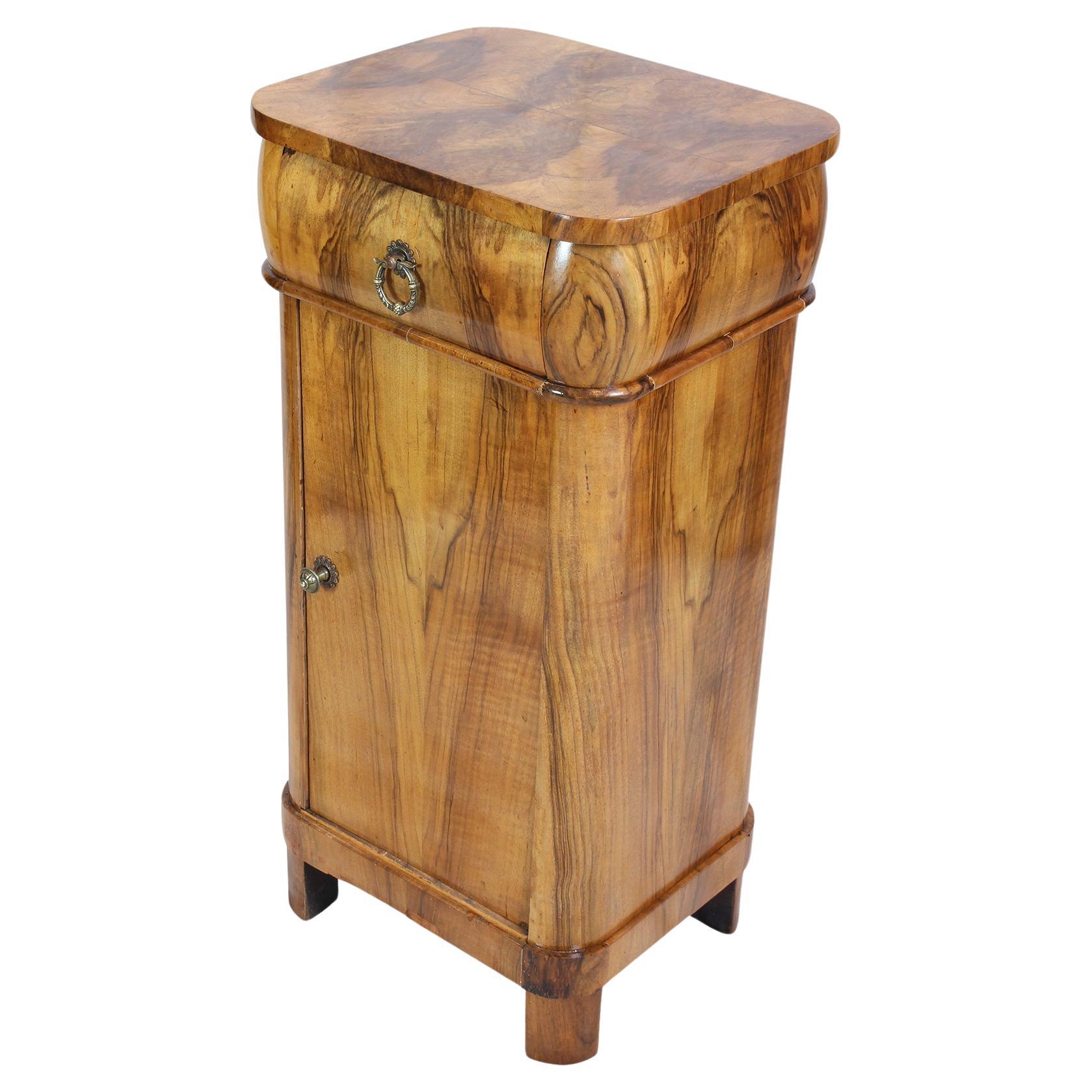 19th Century Walnut Nightstand or Pillar Cabinet For Sale