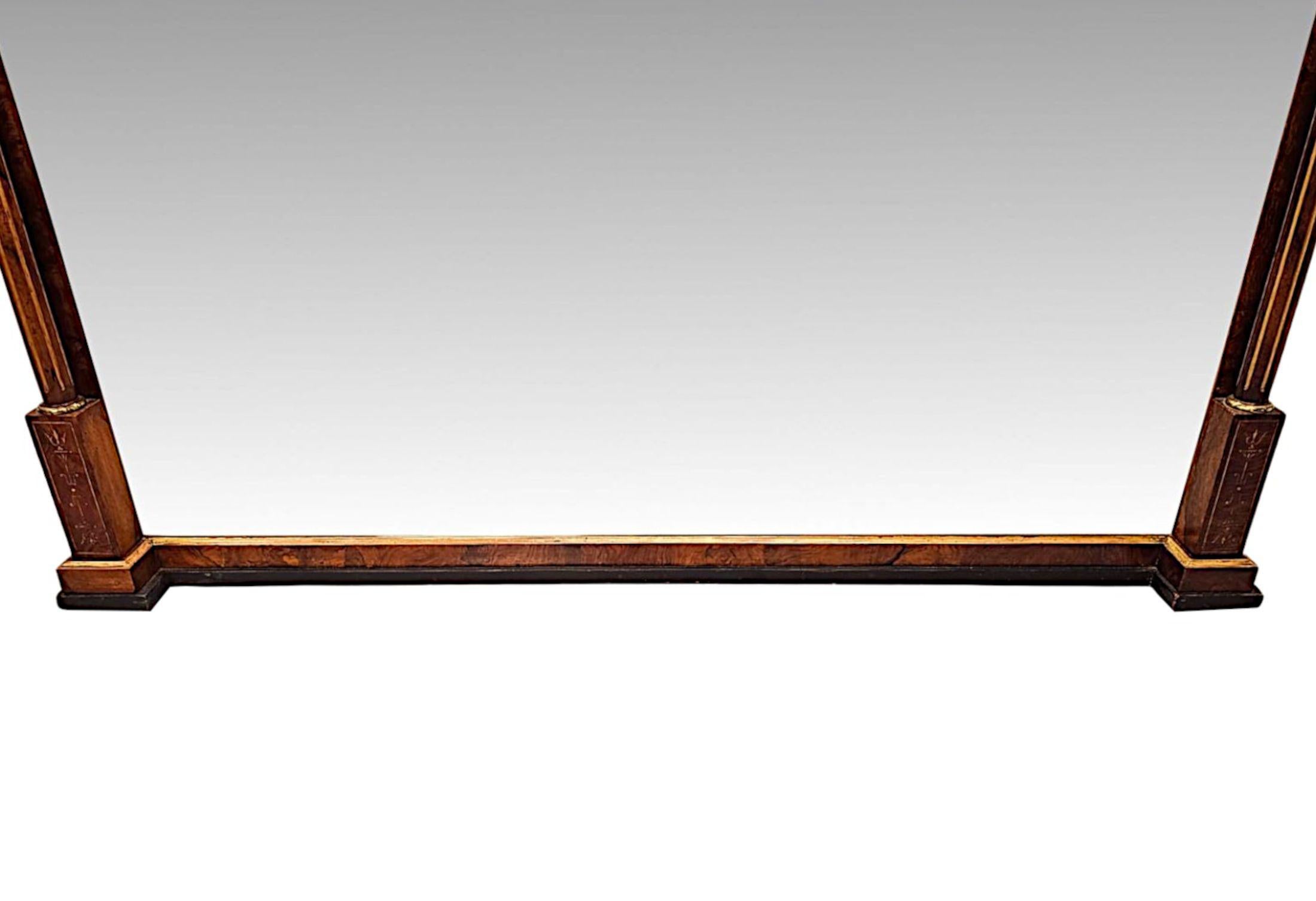 Miroir à trumeau du XIXe siècle en noyer parcellaire doré Bon état - En vente à Dublin, IE