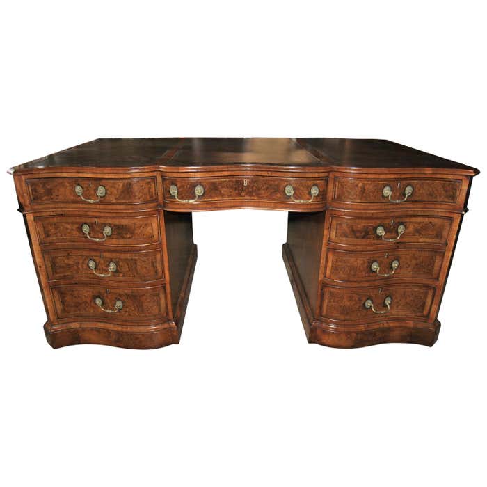 19th Century Walnut Partners Desk For Sale at 1stDibs