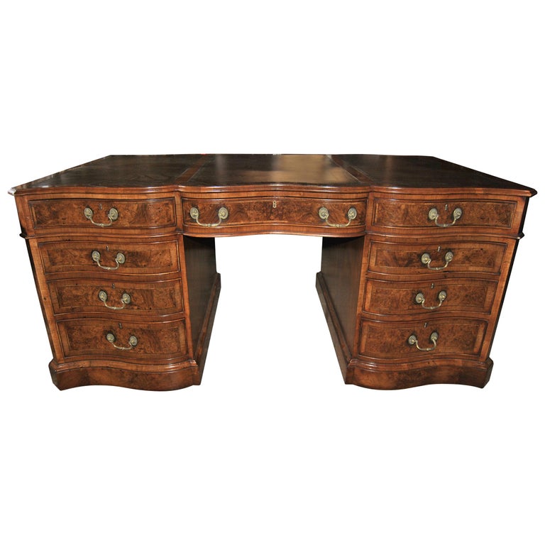 19th Century Walnut Partners Desk For Sale