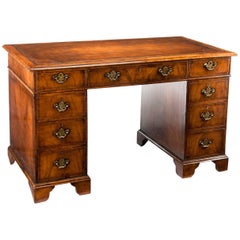 Antique 19th Century Walnut Pedestal Writing Desk