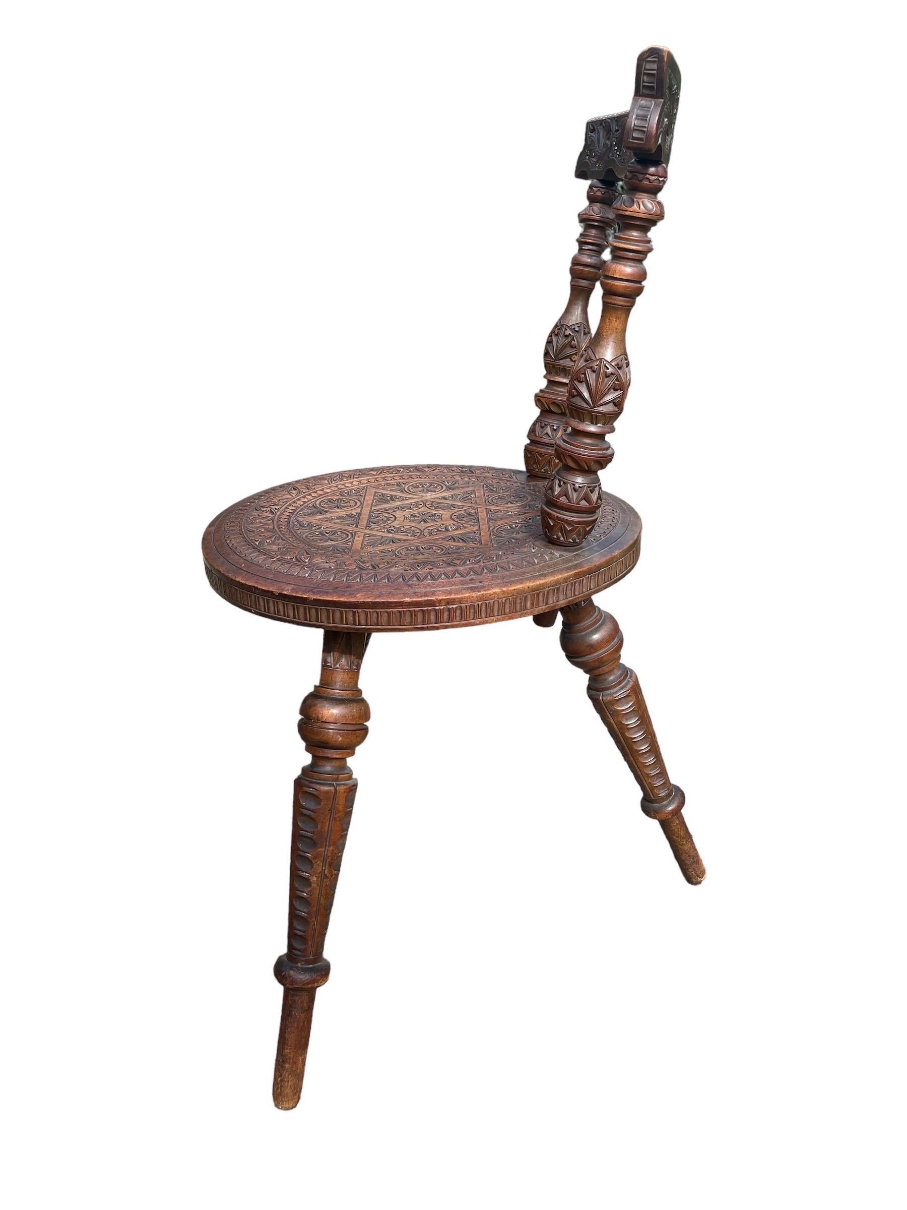 19th Century Walnut Penny Chair  3