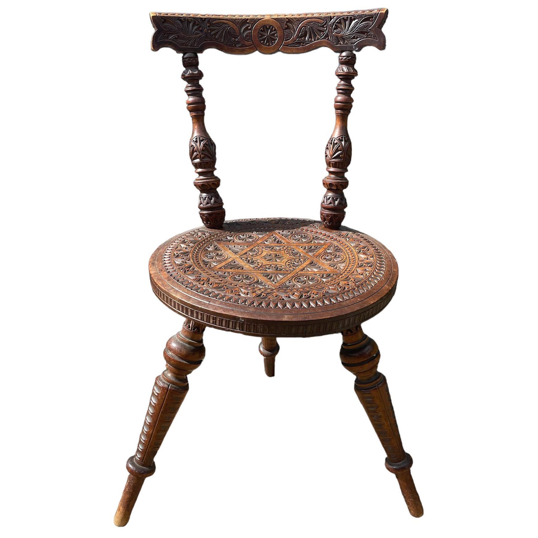 19th Century Walnut Penny Chair