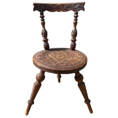Antique 19th Century Walnut Penny Chair