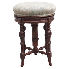 19th Century Walnut Piano Stool with an Adjustable Seat