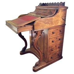 Tapa de piano de nogal del siglo XIX Davenport