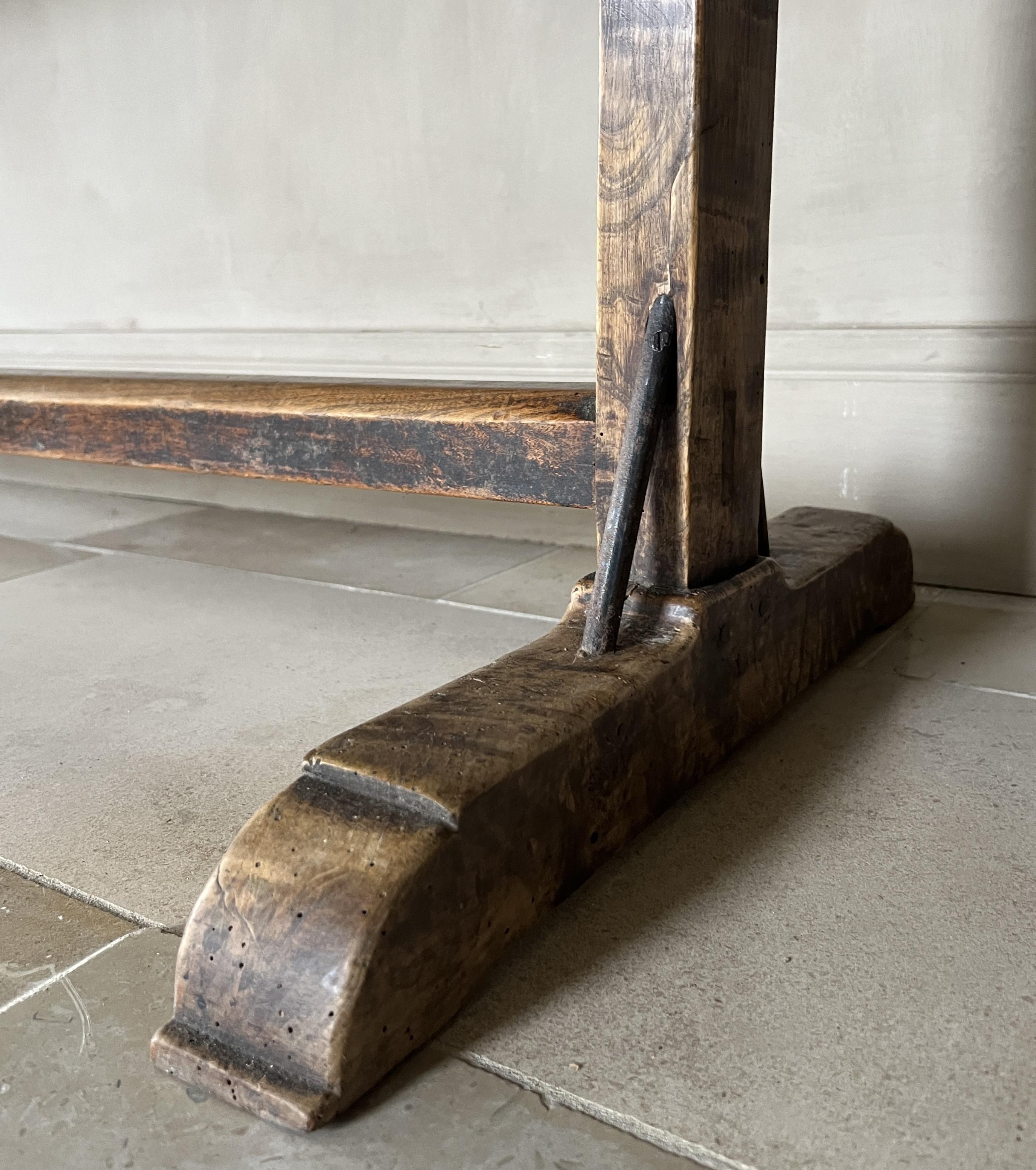 19th century Walnut Refectory Console Table 3