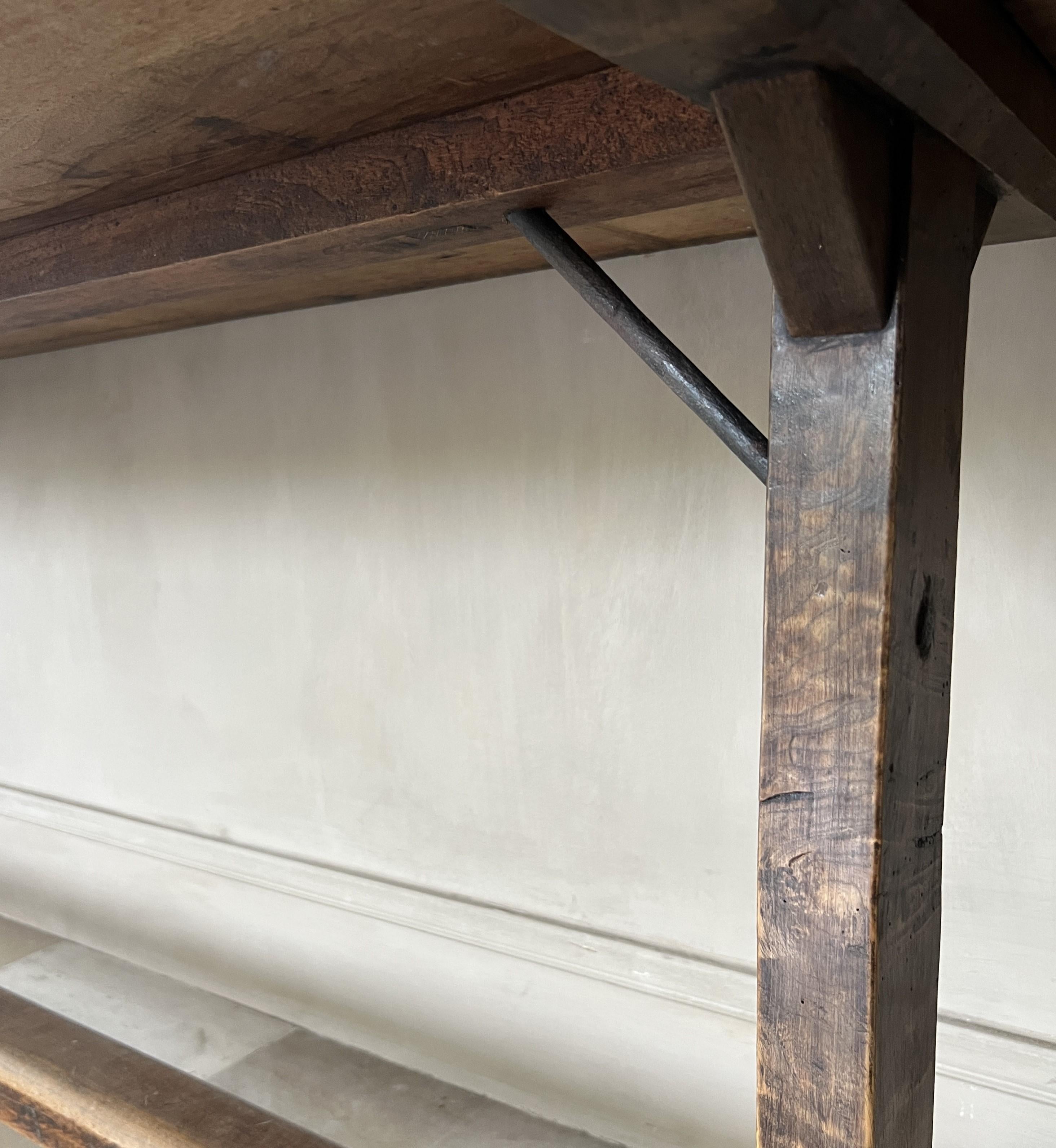19th century Walnut Refectory Console Table 4