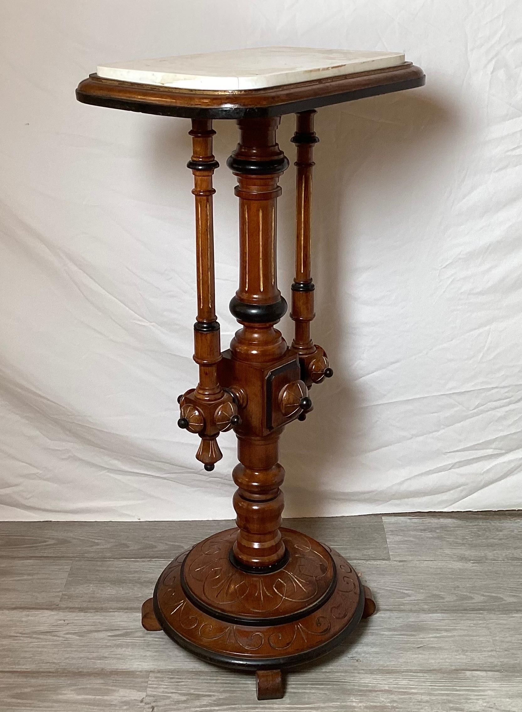 19th Century Walnut Renaissance Revival Pedestal For Sale 2