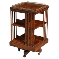 19th Century Walnut Revolving Bookcase by Maple & Co London Paris