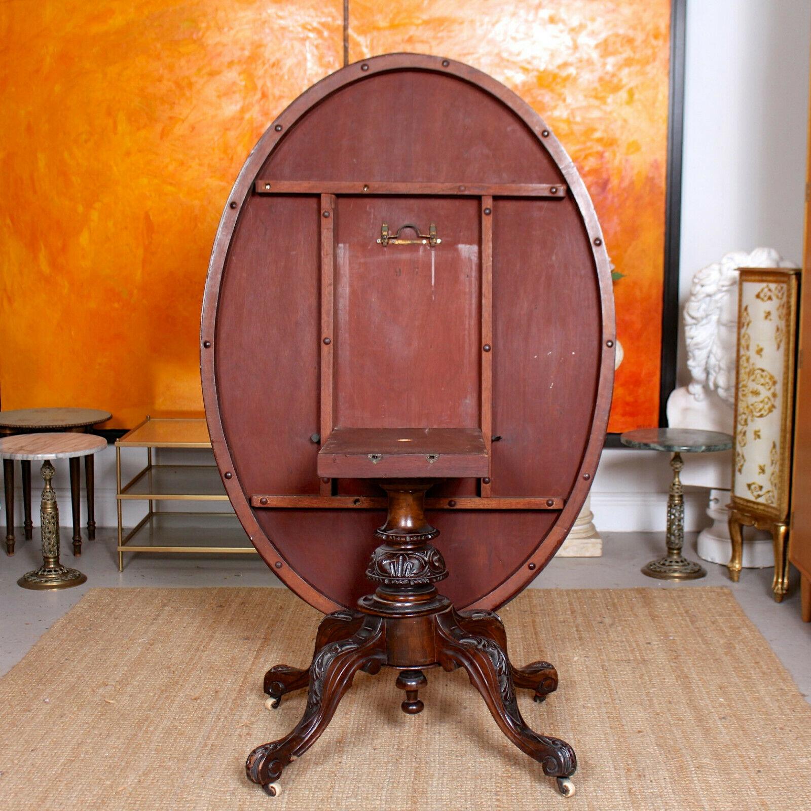 19th Century Walnut Rosewood Breakfast Table Tilt-Top Dining For Sale 1