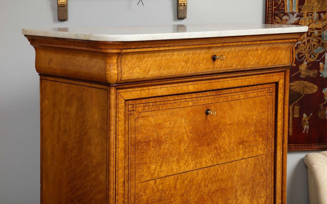 French 19th-Century Walnut Secretaire Abattant For Sale