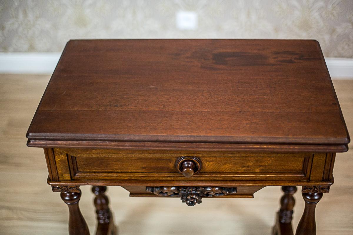 19th Century Walnut Sewing Table or Card Table 8