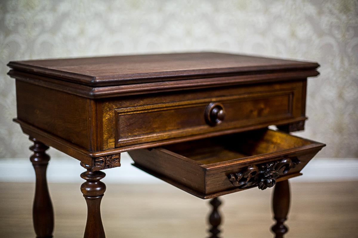 19th Century Walnut Sewing Table or Card Table 1