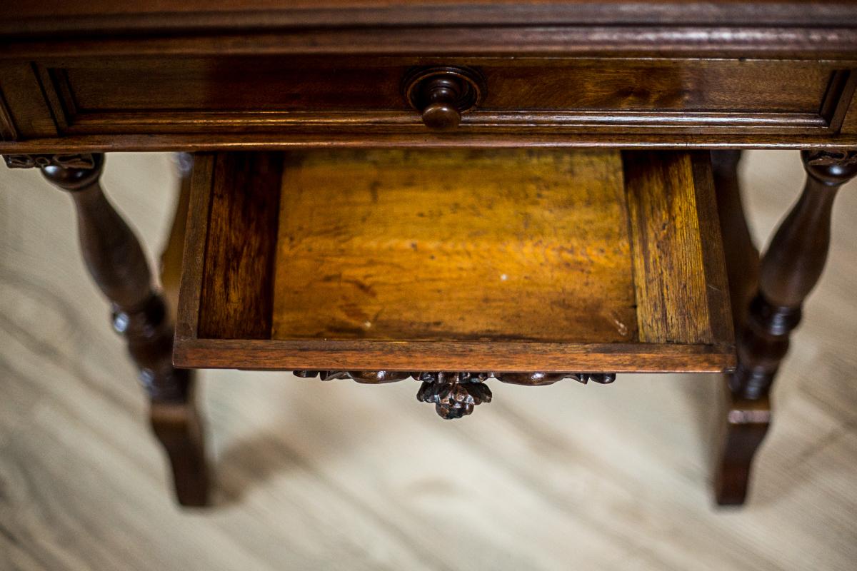 19th Century Walnut Sewing Table or Card Table 2