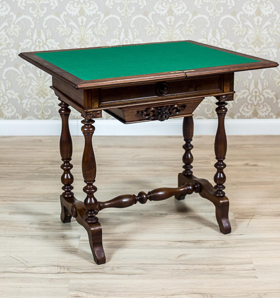 19th Century Walnut Sewing Table or Card Table 3
