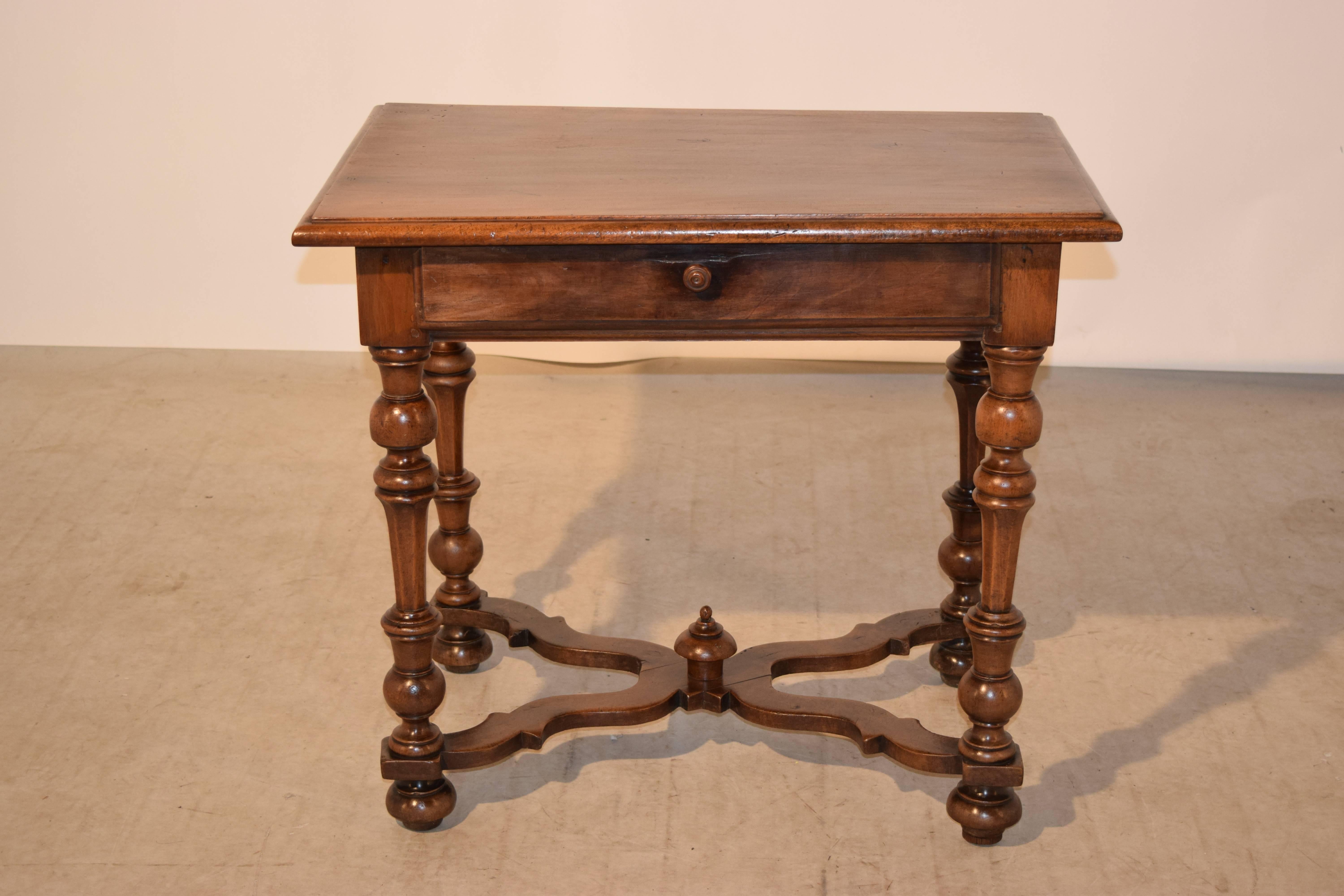 Turned 19th Century Walnut Side Table
