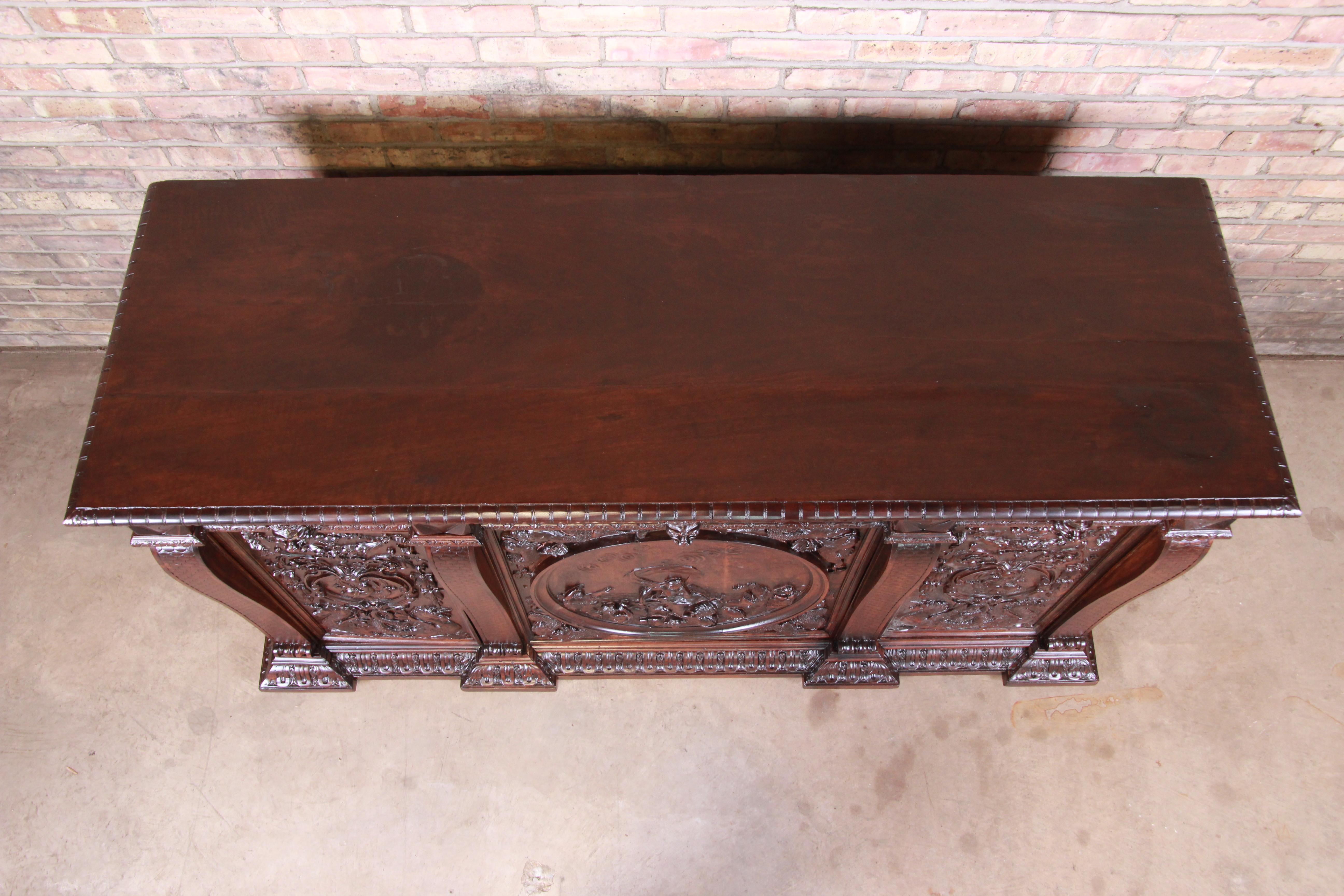 19th Century Walnut Sideboard or Bar Cabinet Attributed to RJ Horner, Restored 13