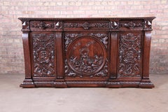 19th Century Walnut Sideboard or Bar Cabinet Attributed to RJ Horner, Restored