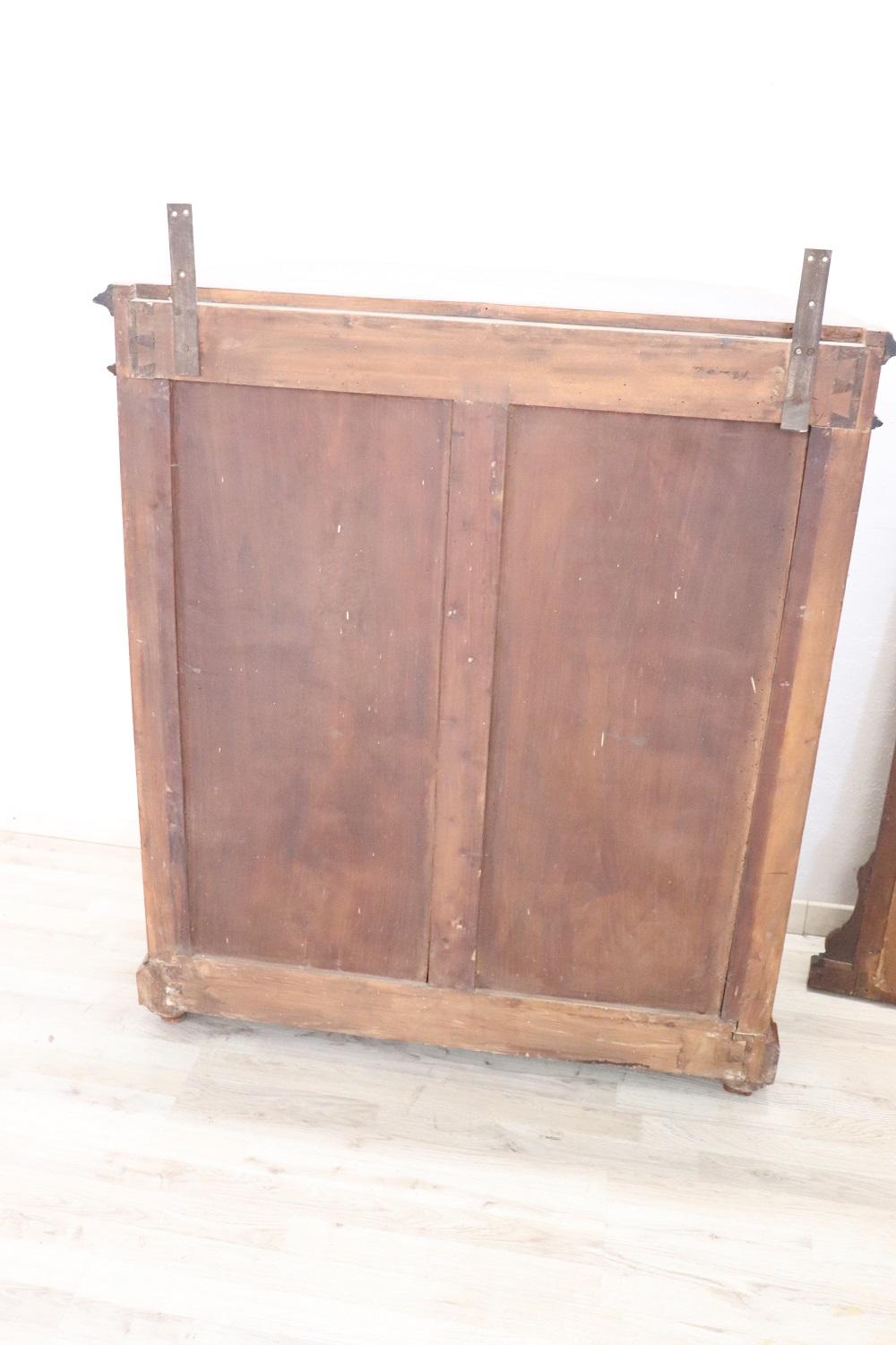 19th Century Walnut Small Cabinet with Mirror For Sale 3