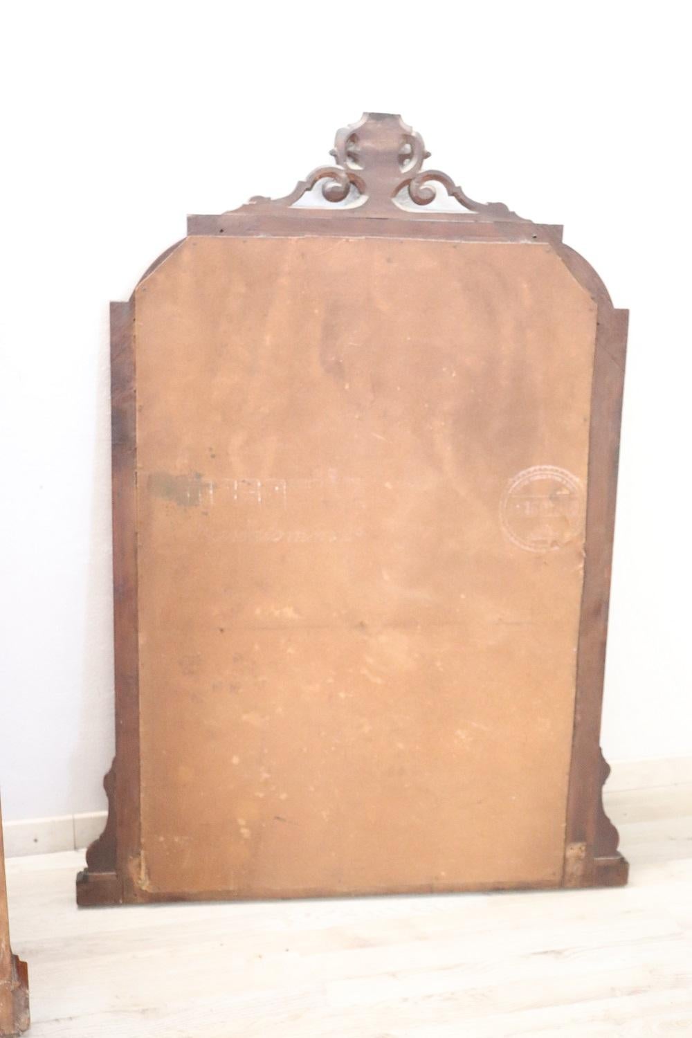 19th Century Walnut Small Cabinet with Mirror For Sale 4